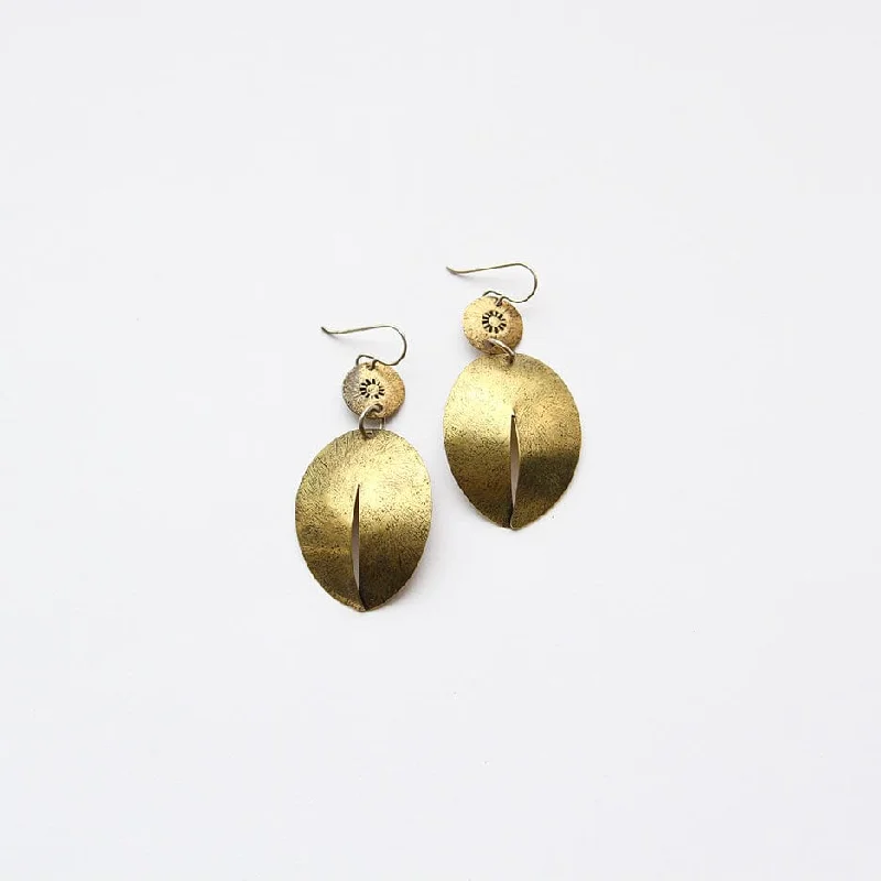 Striking Brass Pod Earring