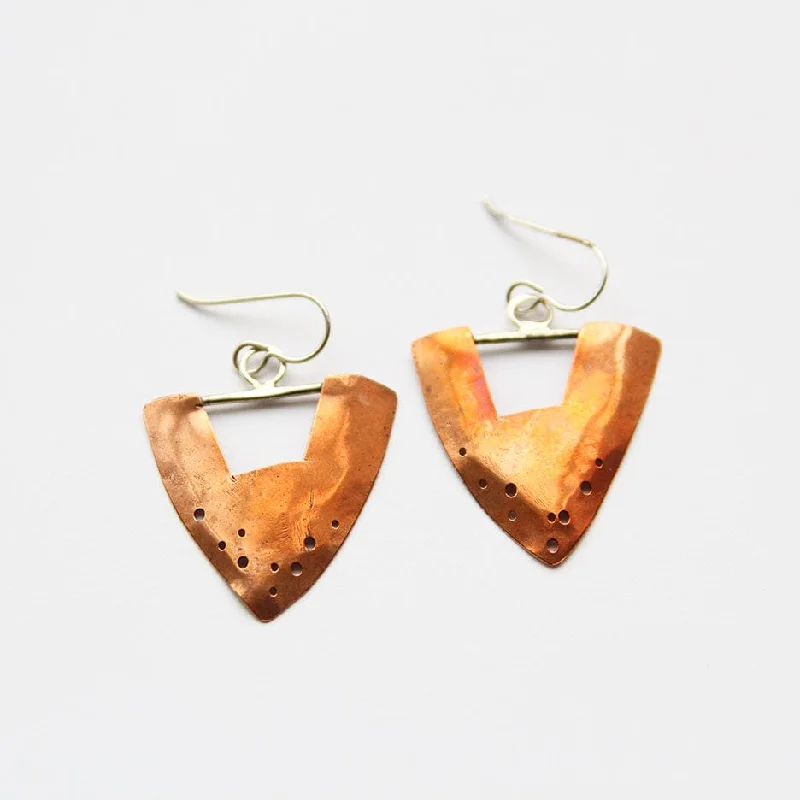 Open Copper Earrings With Holes