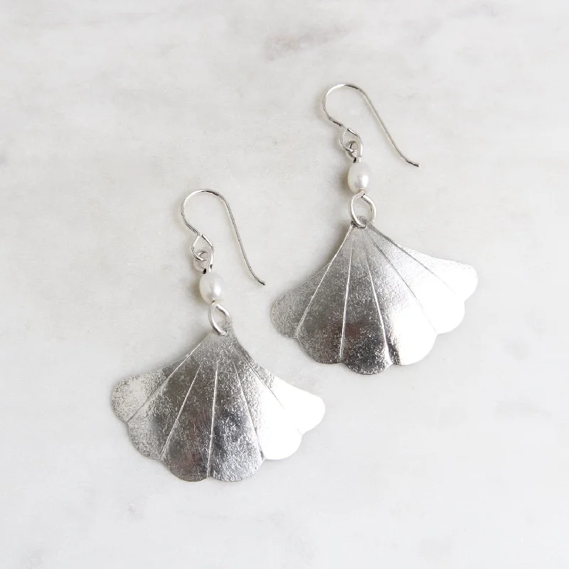 Sterling Silver Ginkgo Leaf Earring