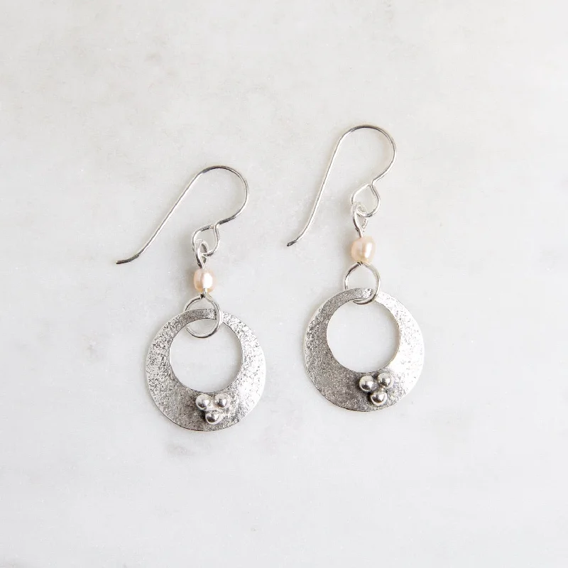 Petite Open Sterling Silver Disc Earrings