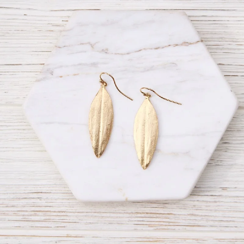 Cordyline Gold Leaf Wire Earring