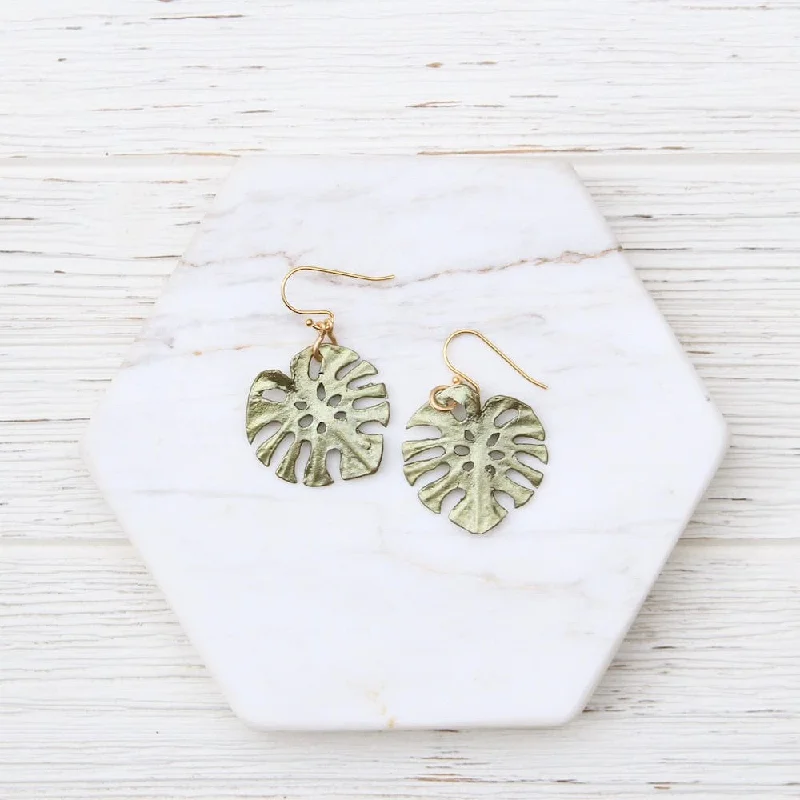 Monstera Wire Earrings