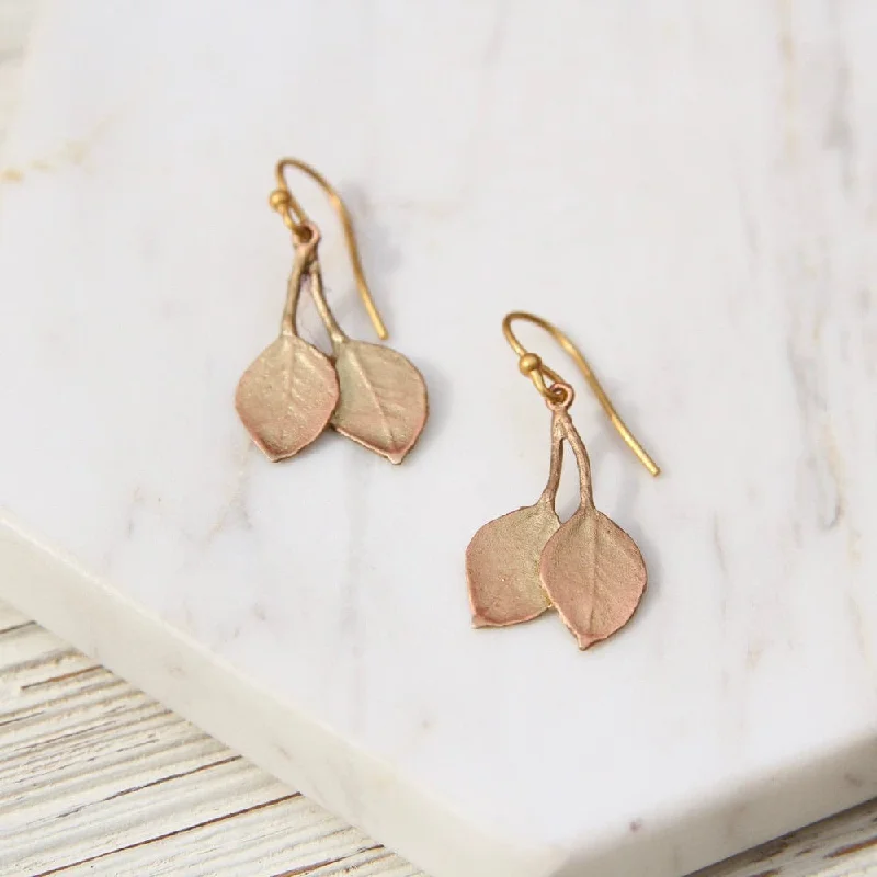 Eucalyptus Round Leaf Wire Earrings