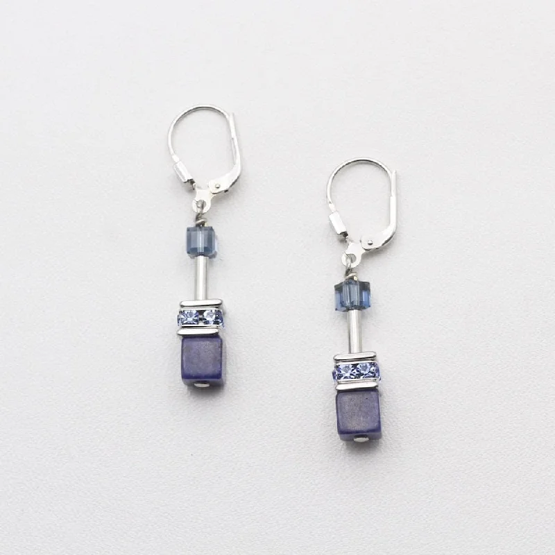 SODALITE GEO CUBE EARRING