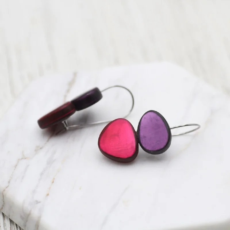 Violet & Magenta Two Tone Earring