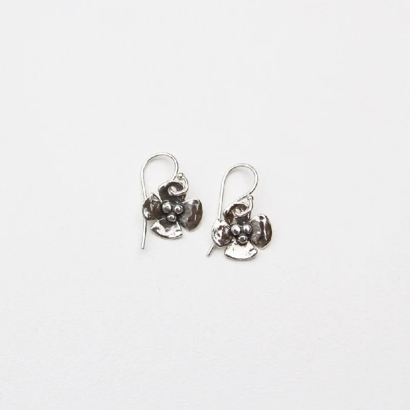 Sterling Silver Small Dogwood Earrings