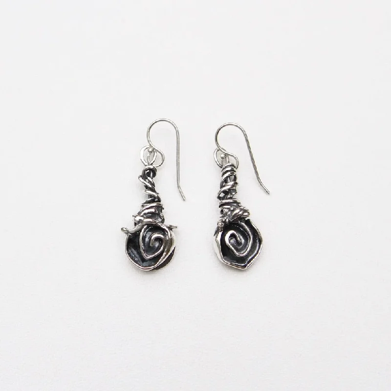 Sterling Silver Rose Vine Earrings