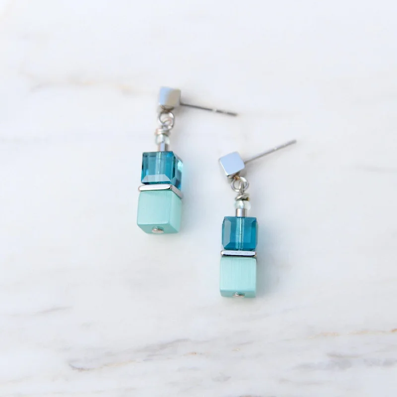 Pastel Cat's Eye Cube Earring