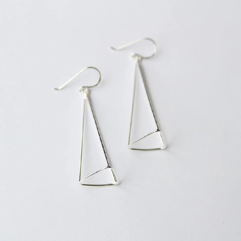 Three D Triangle Earring