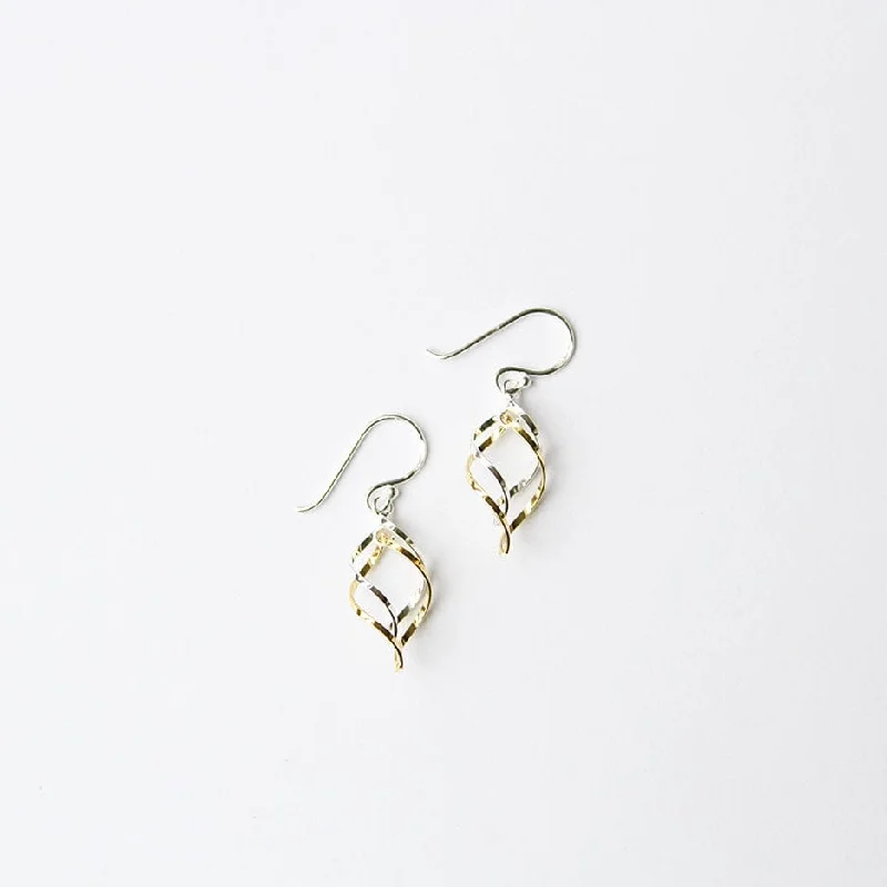 Silver & Gold Swirls Earring