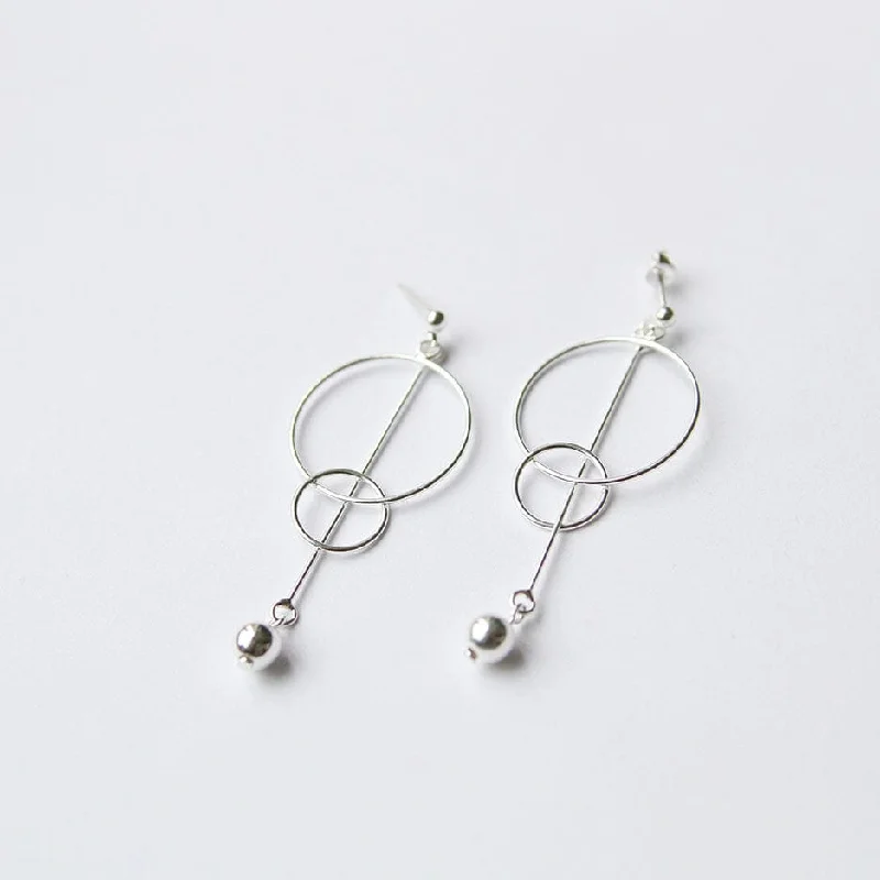 Long Circle Puzzle Earring