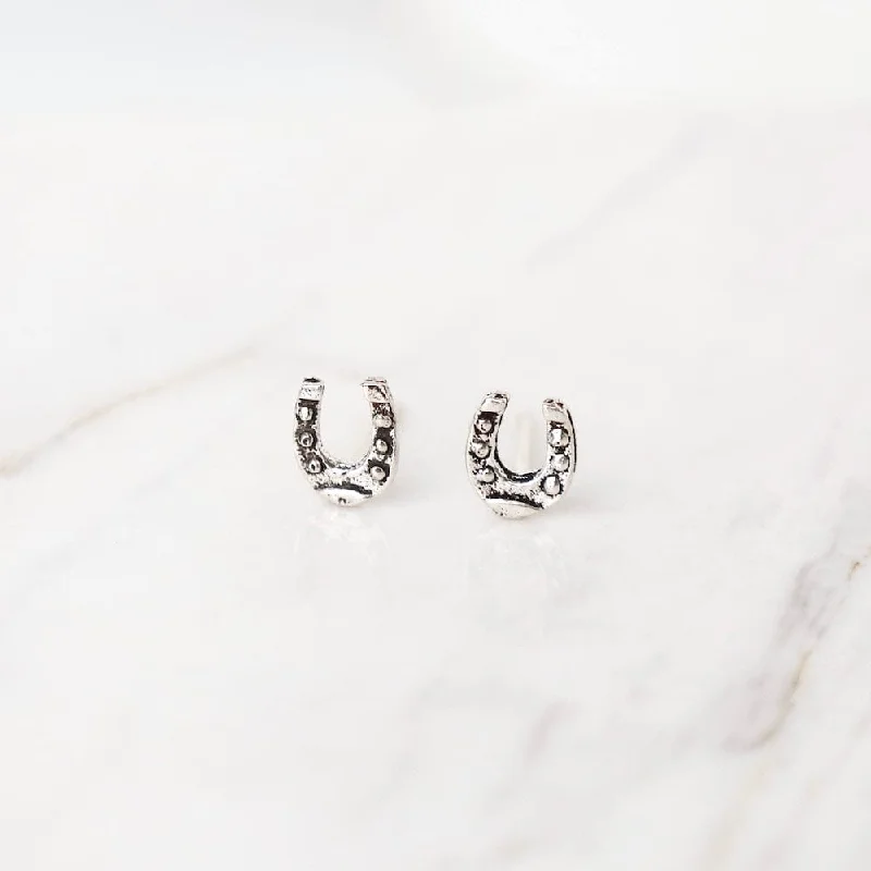 Sterling Silver Horseshoe Post Earrings