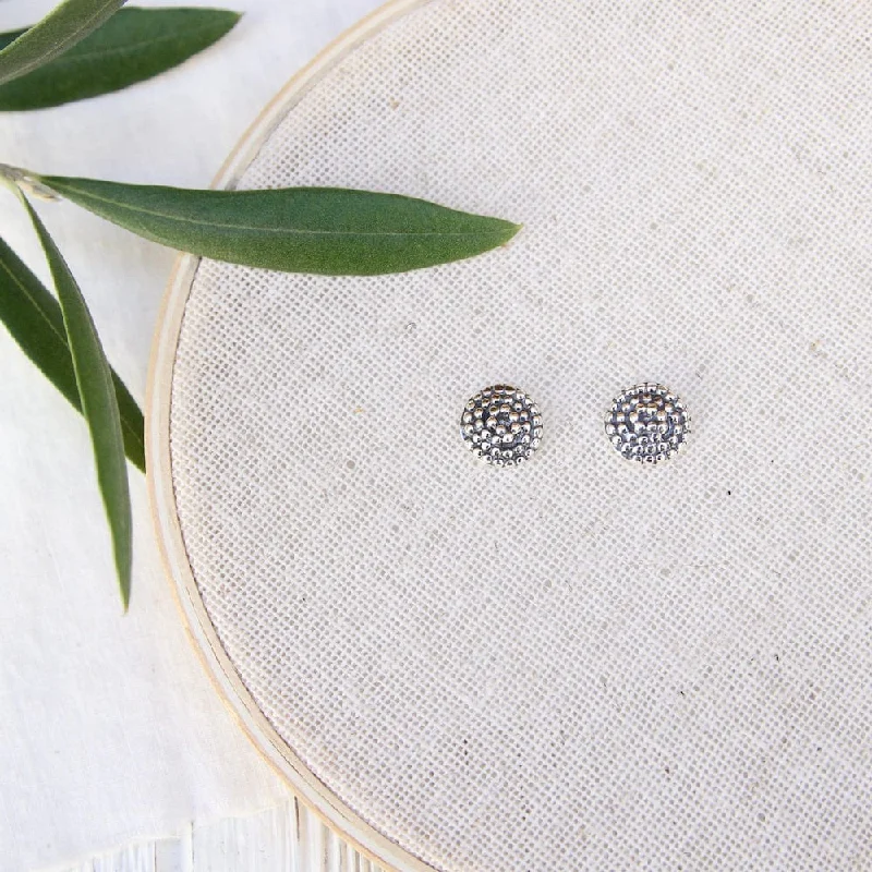 Small Beaded Spiral Post Earrings