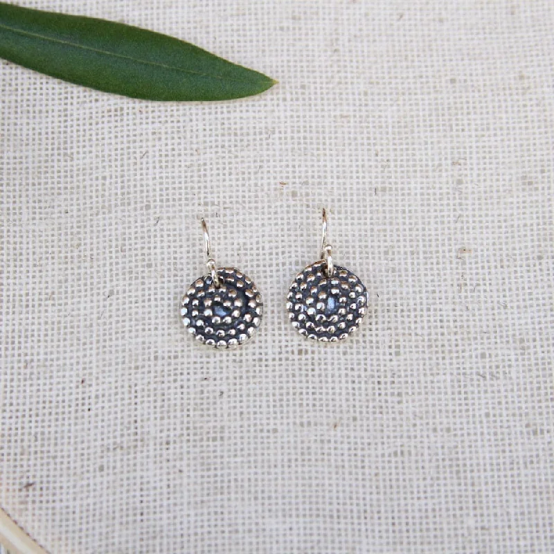 Small Beaded Spiral Dangle Earrings