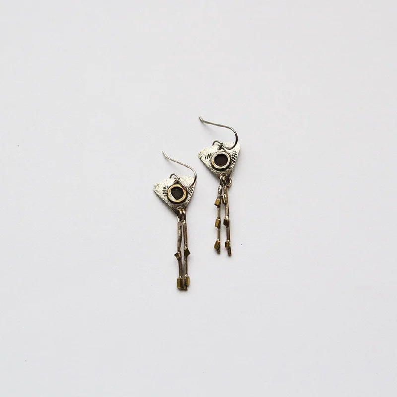 Silver Triangle Dangle Earrings