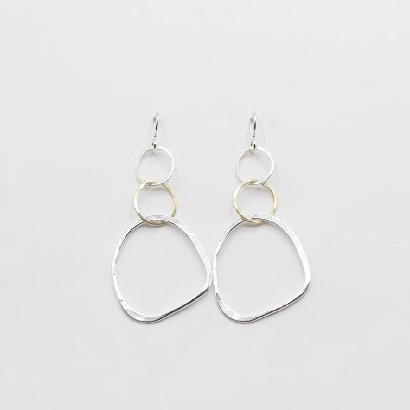 Organic Interlocked Rings Earring