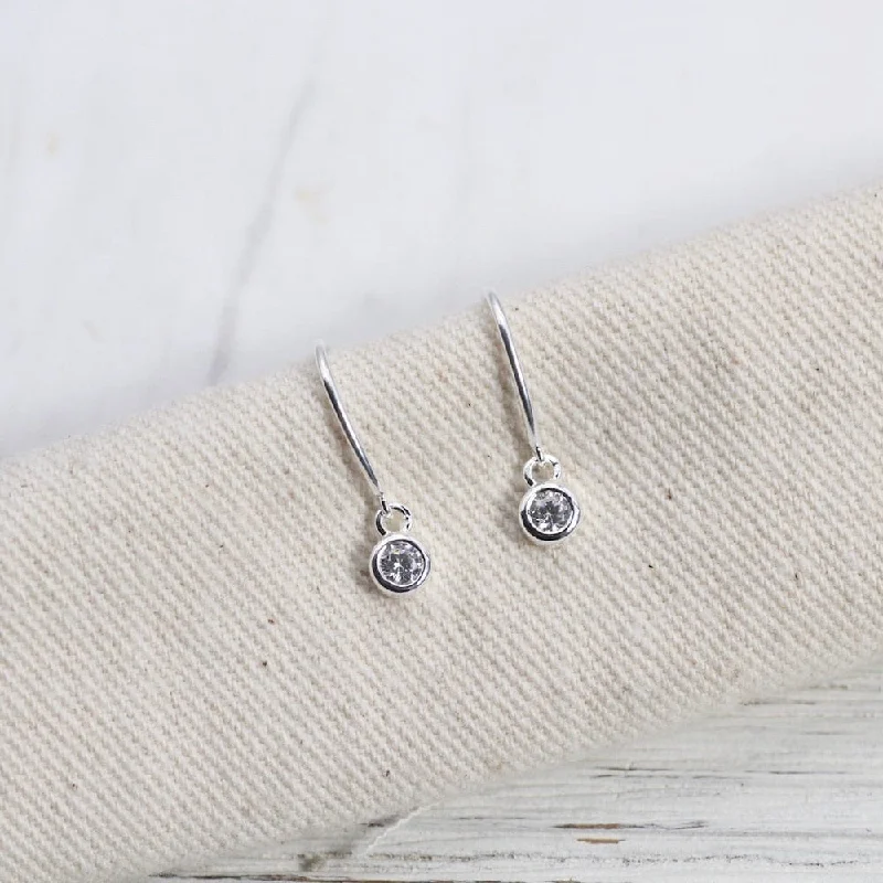 Sterling Silver Oval Hook with Bezel Set CZ