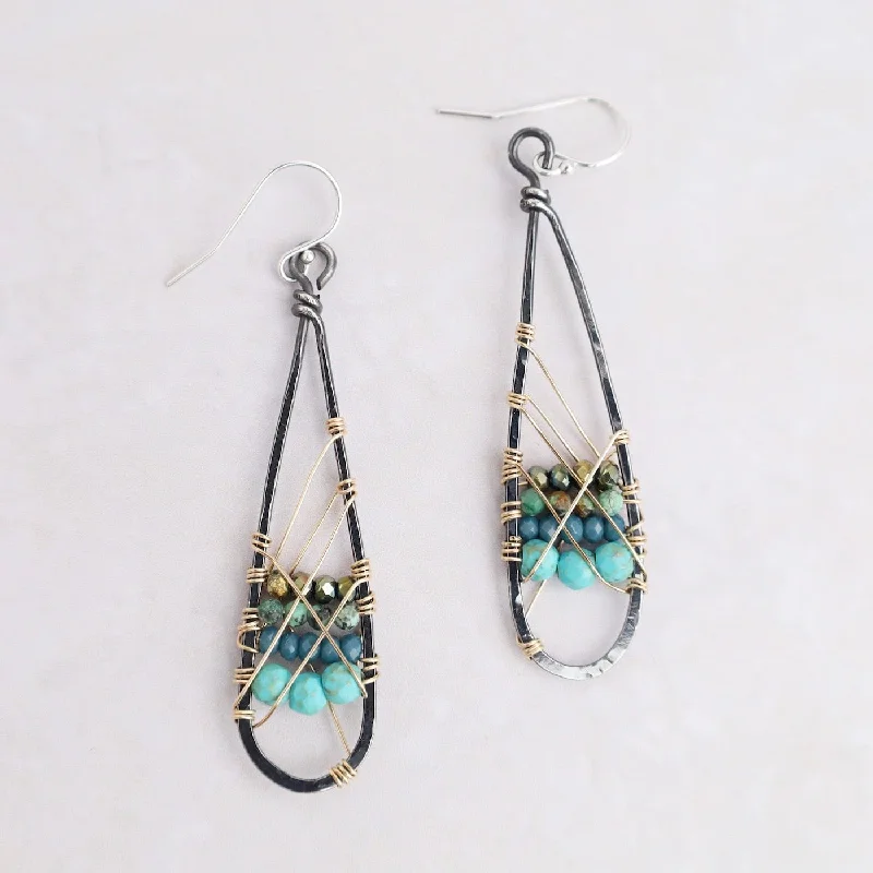 Turquoise Wire Wrapped Earrings