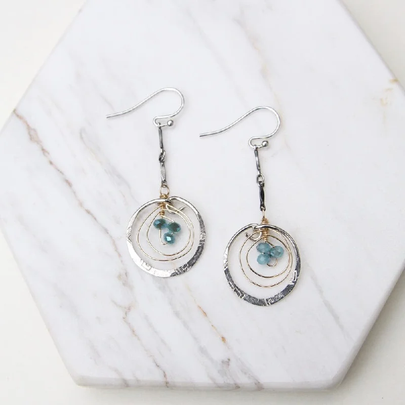 Blue Crustal Nest Earrings