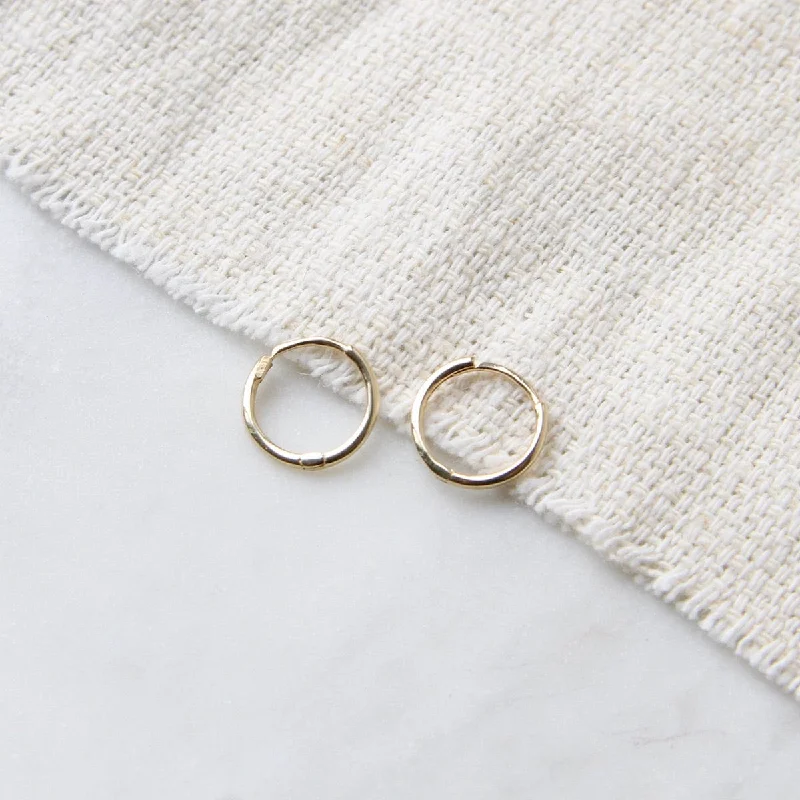 14k Yellow Gold Small Thin Huggies