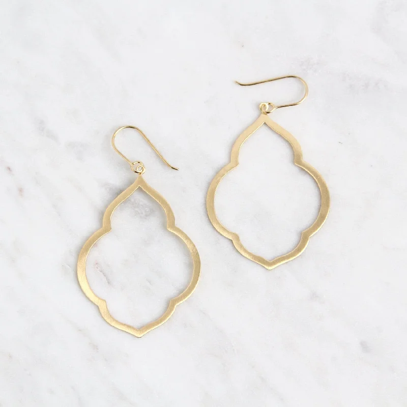 Brushed Gold Vermeil Large Persian Window Earrings