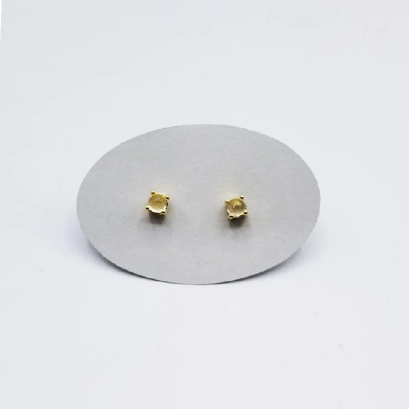 Mini Moonstone Post Earring ~ Gold Plated