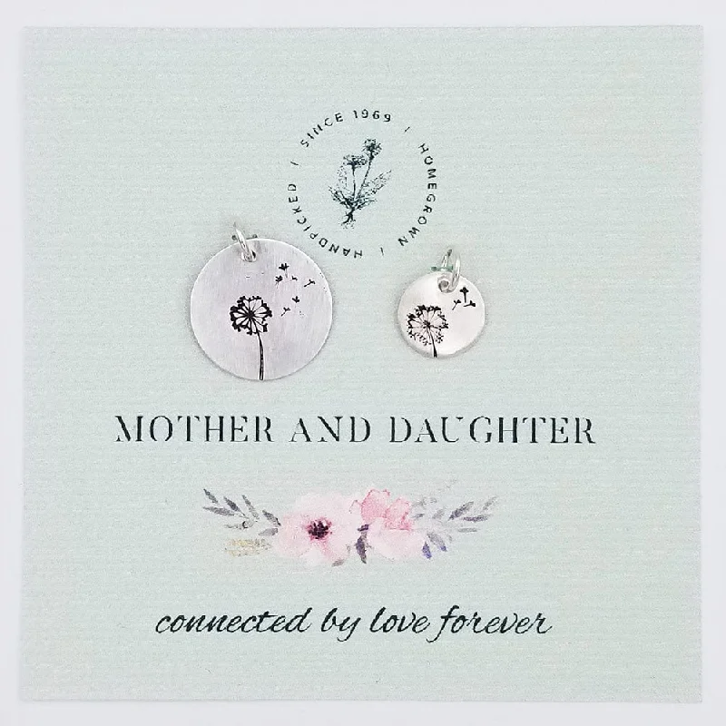 Mother Daughter Dandelion Puff Charms