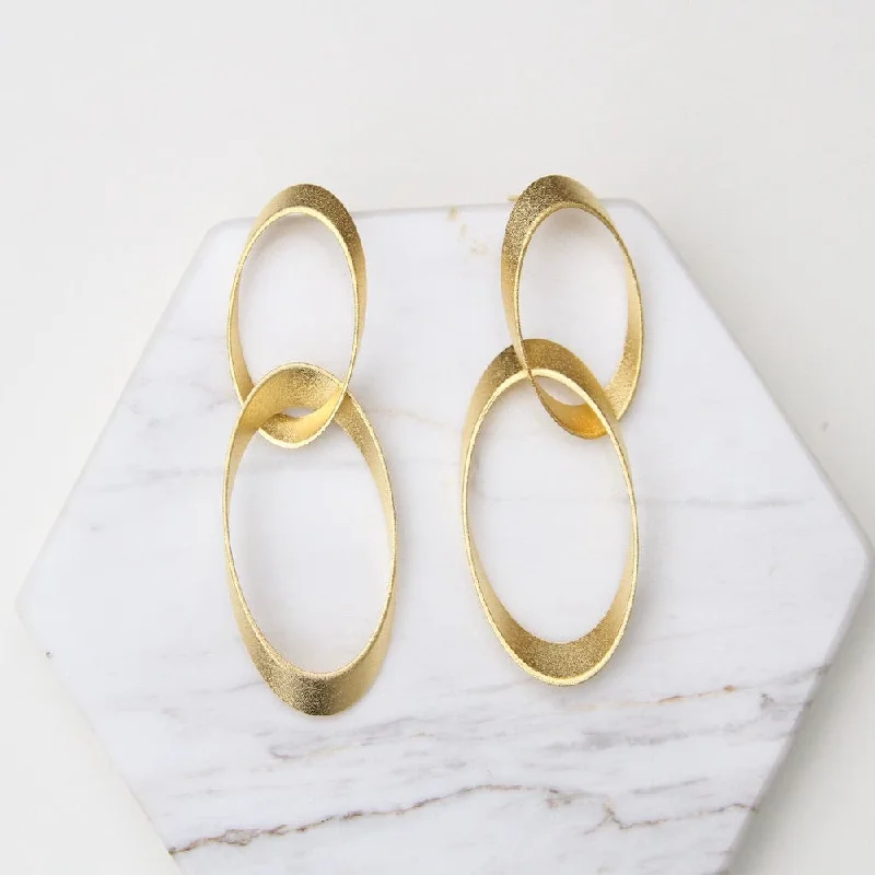 Double Interlocked Ovals Earring