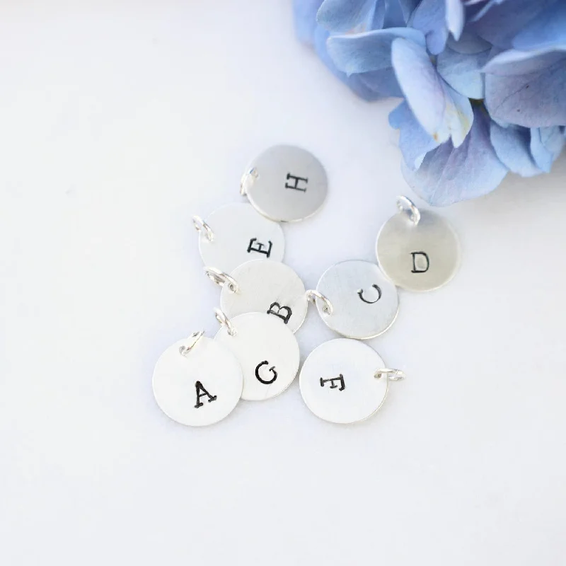 Small Sterling Silver Hand Stamped Letter Charm