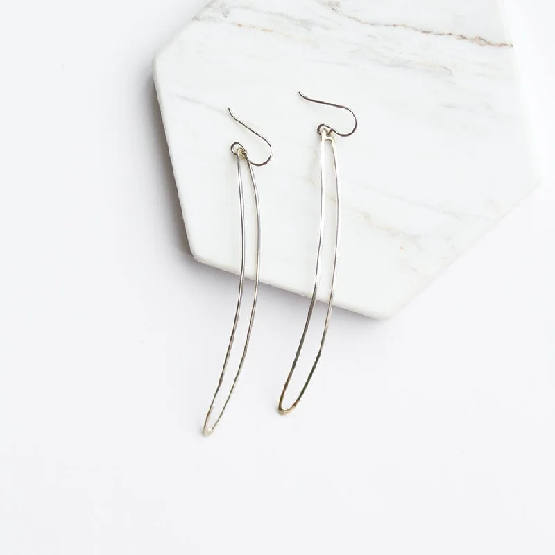 Silver Wire Leaf Earring